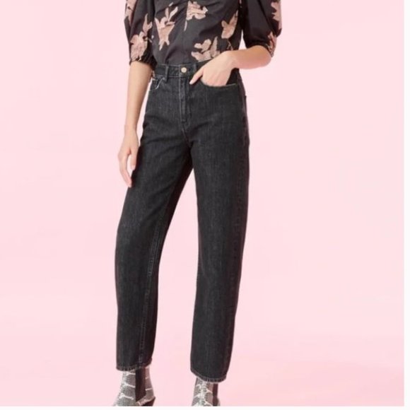 Rebecca Taylor La Vie Anais High Rise Jean in Faded Charcoal Wash - Size 24 - Picture 1 of 3